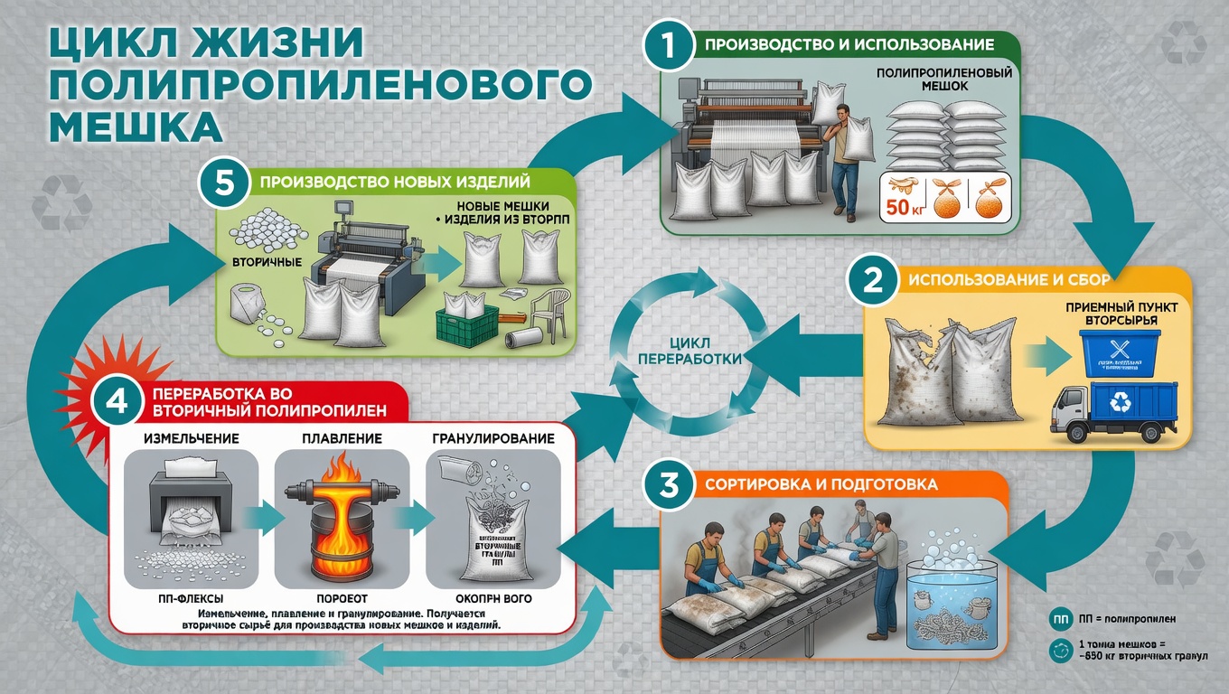 Утилизация и переработка полипропиленовых мешков: экологический подход