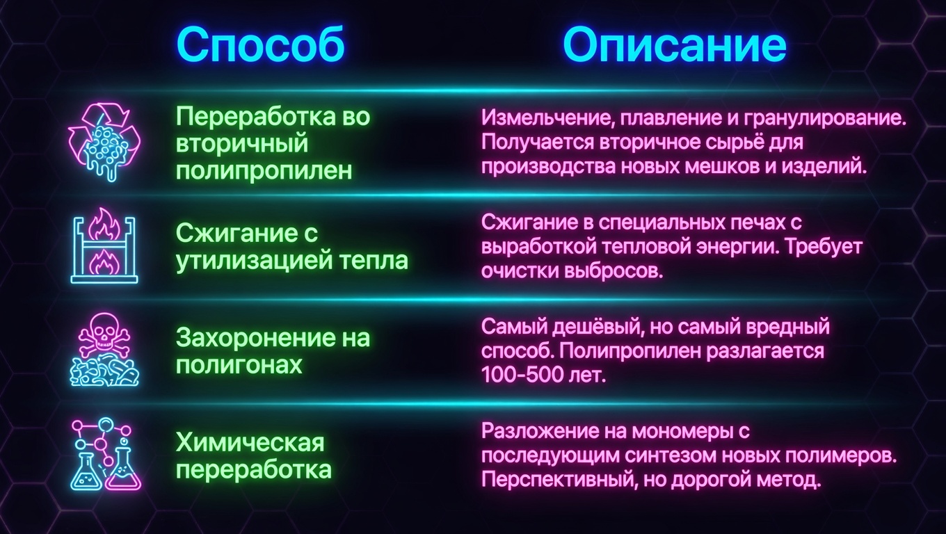 Способы утилизации полипропиленовых мешков