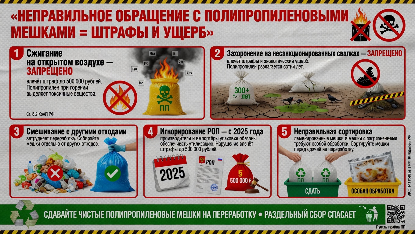 Типичные ошибки при утилизации полипропиленовых мешков